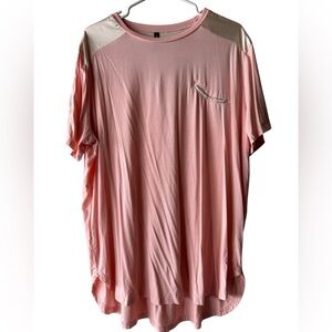 Pink Short Sleeve Tee with Satin Western Detail